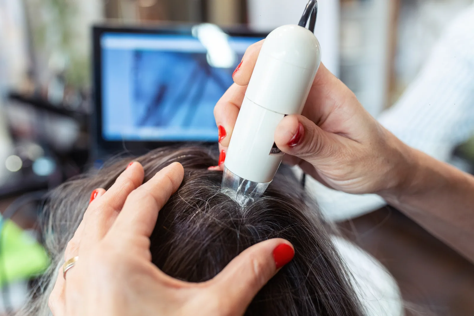 Trichoskopie – Kopfhautanalyse mit Mikrokamera im ADEVE Organic Salon